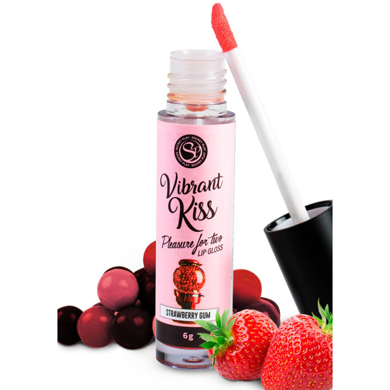 Вибриращ гланц за устни Vibrant Kiss - Ягодова дъвка Вибриращ гланц за устни Vibrant Kiss - Ягодова дъвка