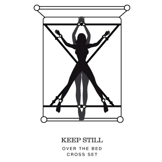 Връзки за легло с белезници Keep Still Fifty shadows of Gray Връзки за легло с белезници Keep Still Fifty shadows of Gray