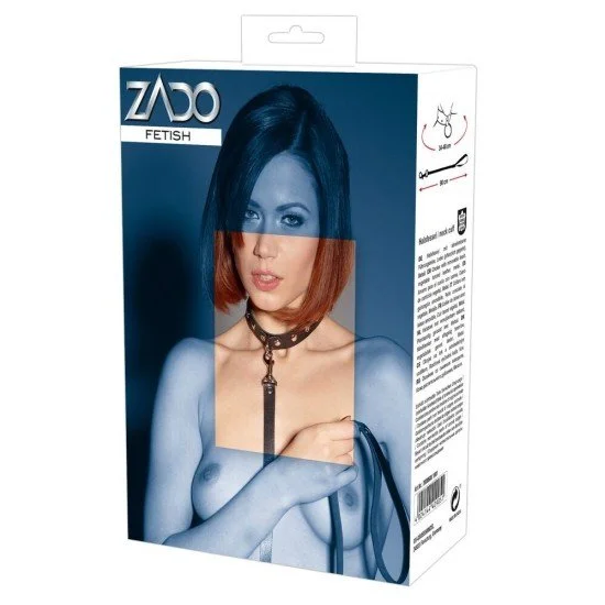 Кожен чокър с повод ZADO