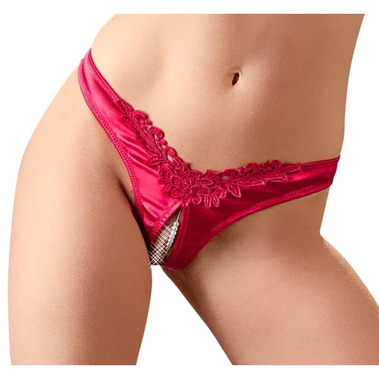 Червена сатенена прашка с перли Cottelli XL Червена сатенена прашка с перли Cottelli XL