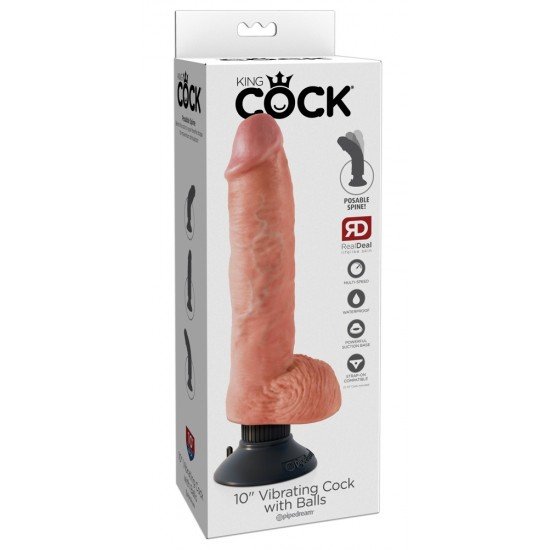 10" Vibrating Cock with Balls 10" Vibrating Cock with Balls