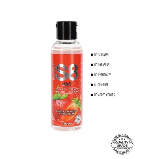 Vanilla Strawberry Cream S8 4 in 1 - ядивен, възбуждащ, масажно, лубрикант Vanilla Strawberry Cream S8 4 in 1 - ядивен, възбуждащ, масажно, лубрикант