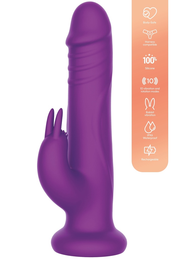 Вибратор Rotating Beads Rabbit розов 