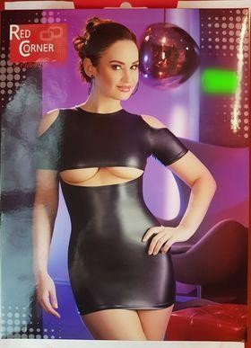 Рокля М - с кожен ефект