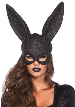 Rabbit mask for masquerade with glitter.