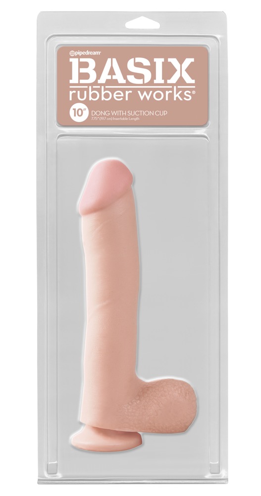 Дилдо с вакумна чашка 10" 