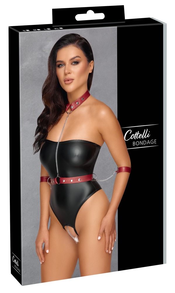 Боди кожен ефект Cotteli Bondage S