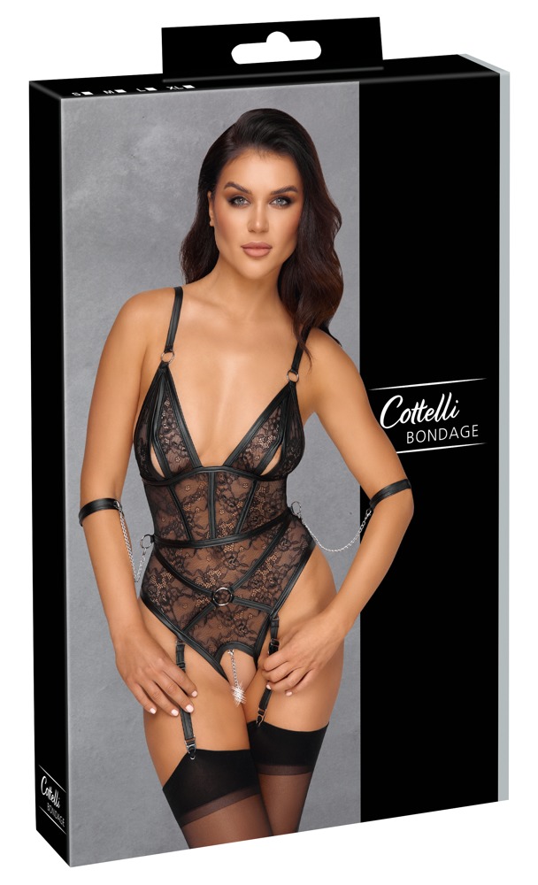 Дантелено боди Cotteli Bondage XL