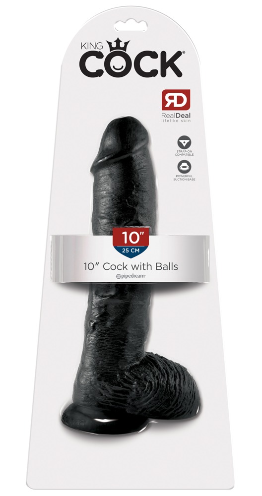 Black dildo 10'' with suction cup