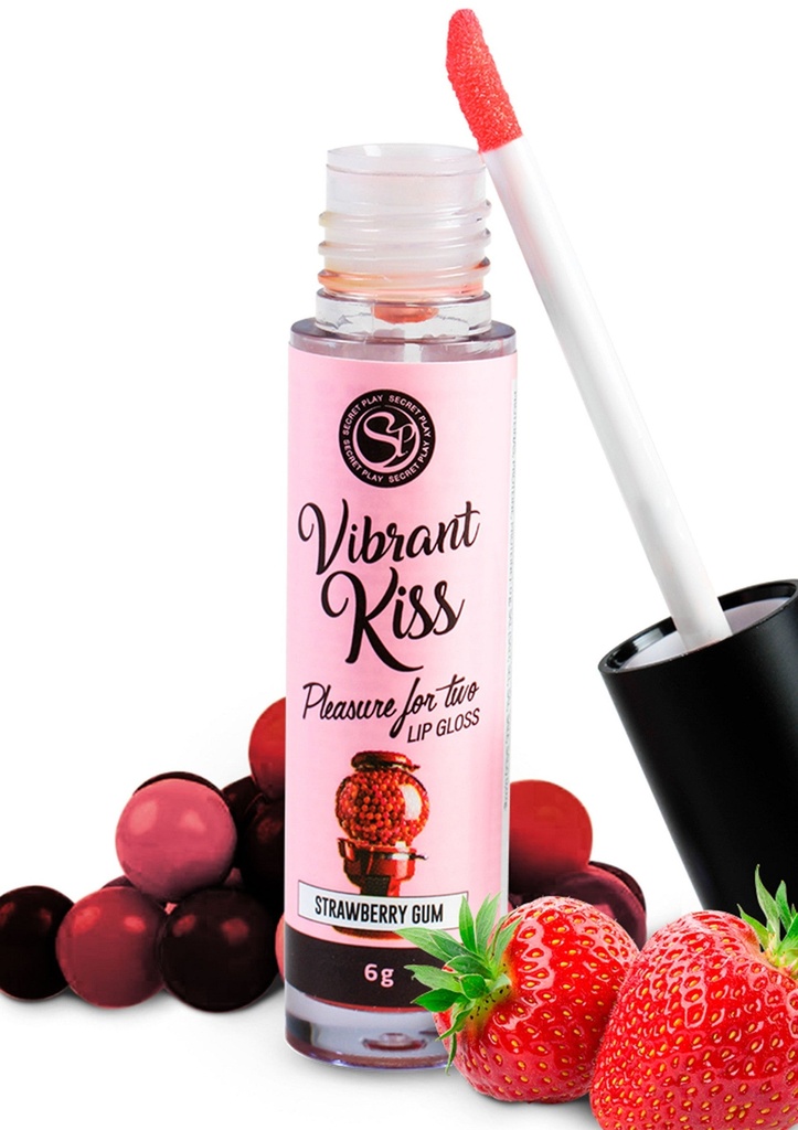 Вибриращ гланц за устни Vibrant Kiss - Ягодова дъвка