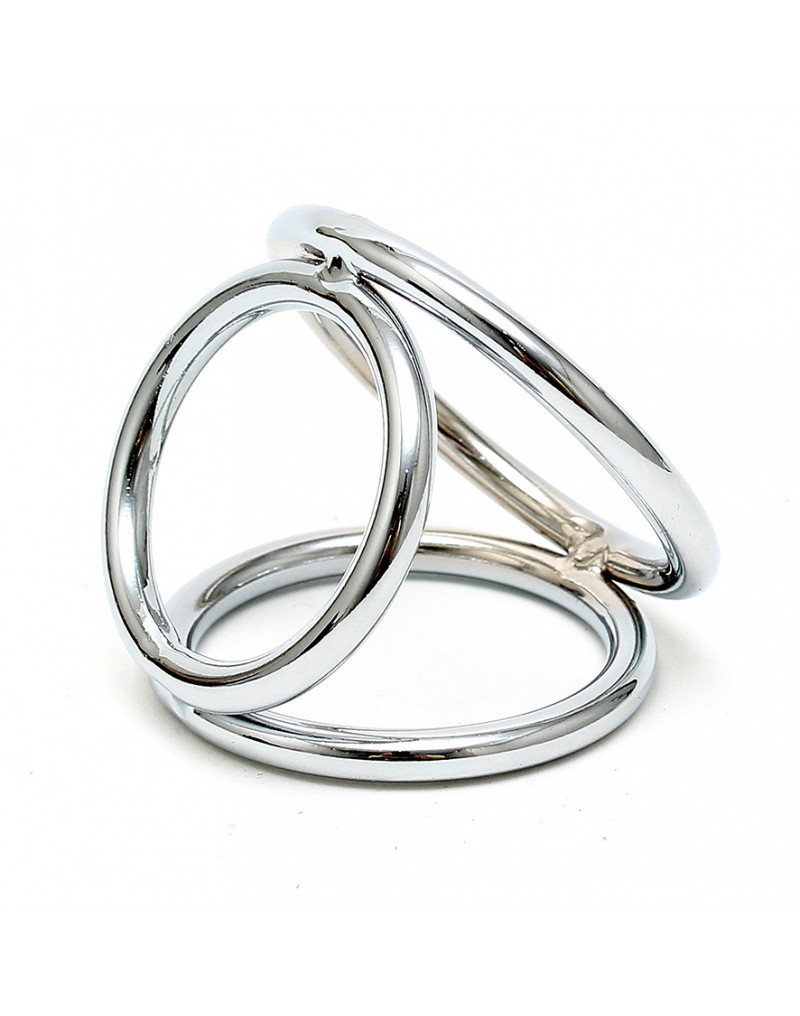 Triple metal penis ring