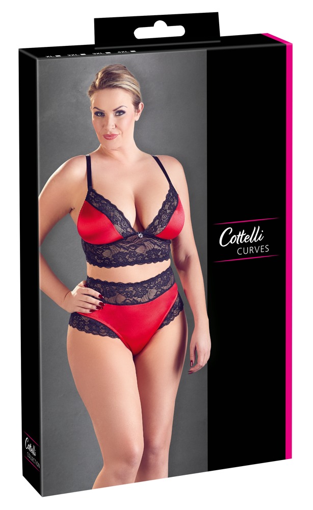 Two-piece set black/red 2XL