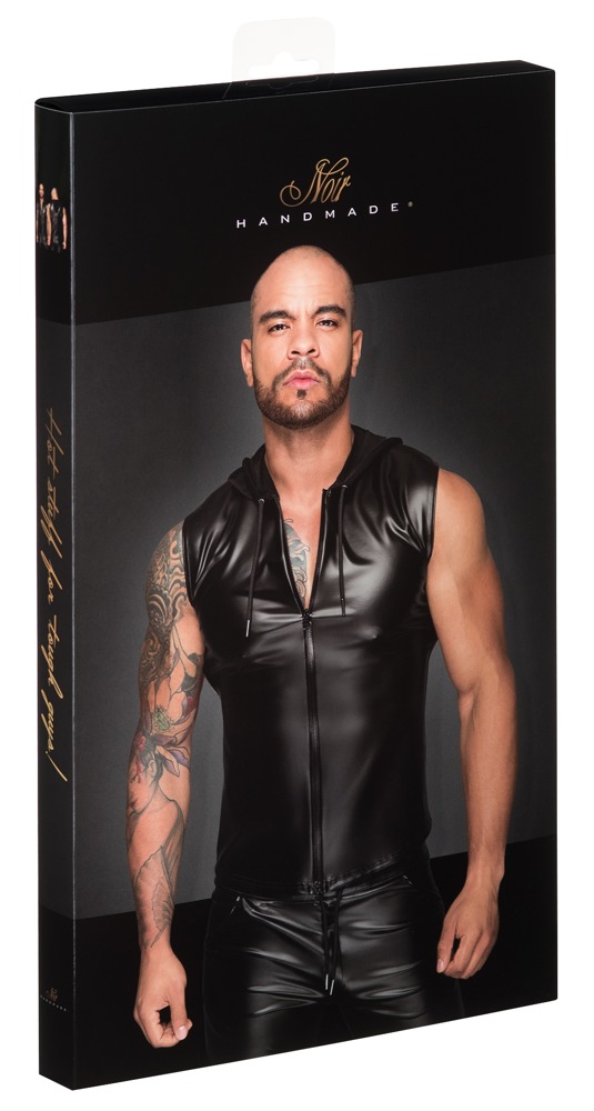 Sleeveless hooded blouse L Noir