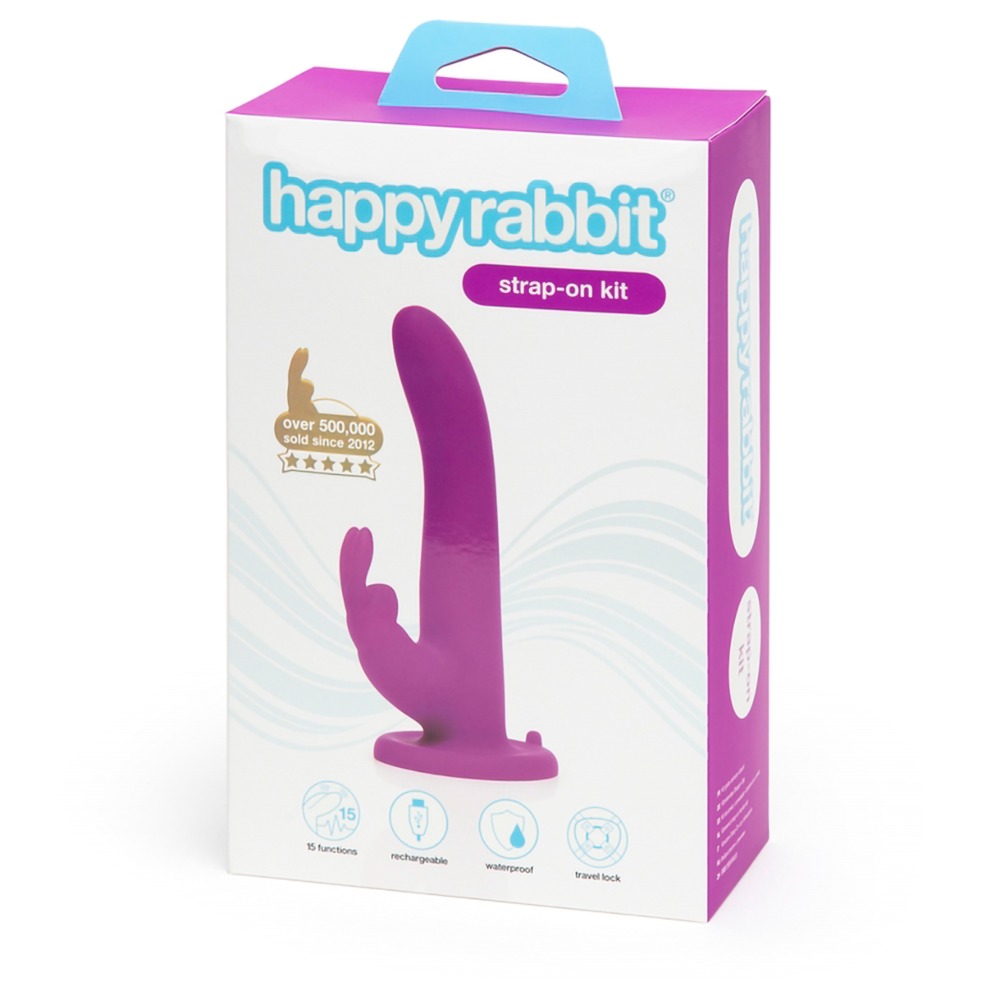 Vibrator with clitoral stimulator and belt HappyRabbit