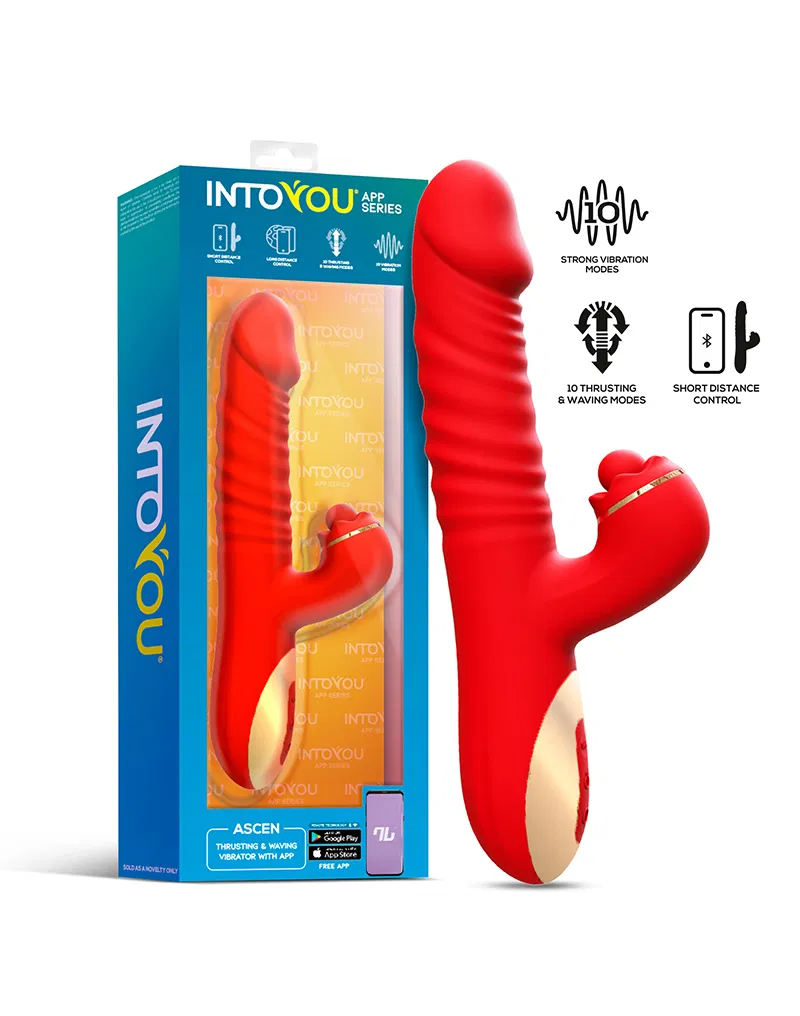 IY - Ascen -Rabbit Vibrator - Thrusting And Waving Vibrator with App - Red