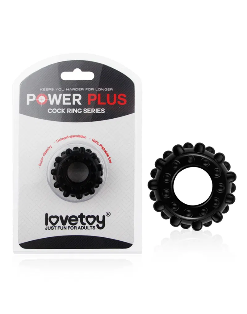 LoveToy - Power Plus - Flexibele Cock Ring - Zwart