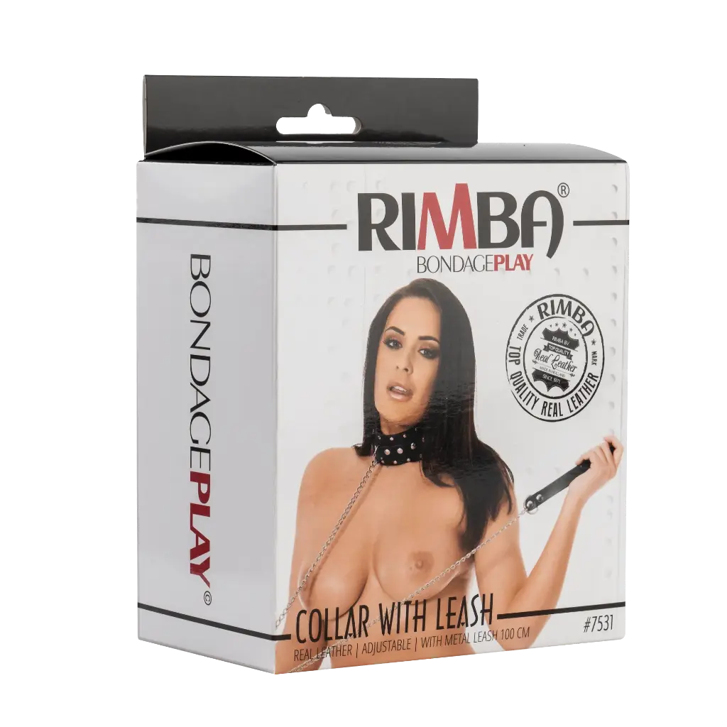 Нашийник с повод от истинска кожа BondagePlay