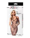 Amorable by Rimba - Fishnet Dress with Attached Stockings - One Size - Black / Silver