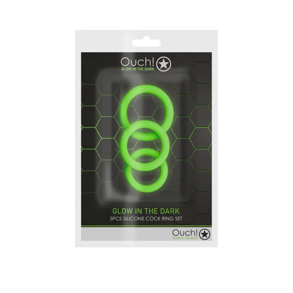 Glow in the dark cock ring set