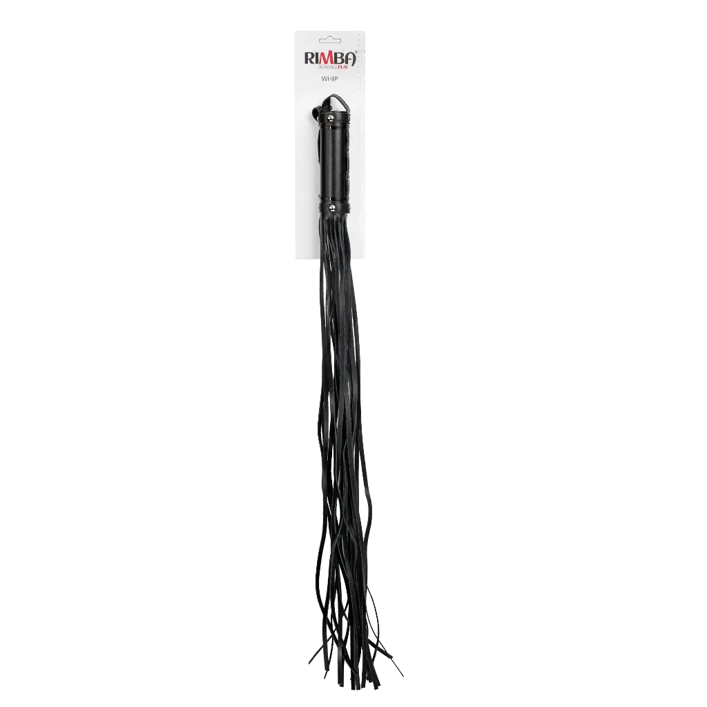 Rimba Bondage Play - Whip with 19 Strings (80 cm) - Black