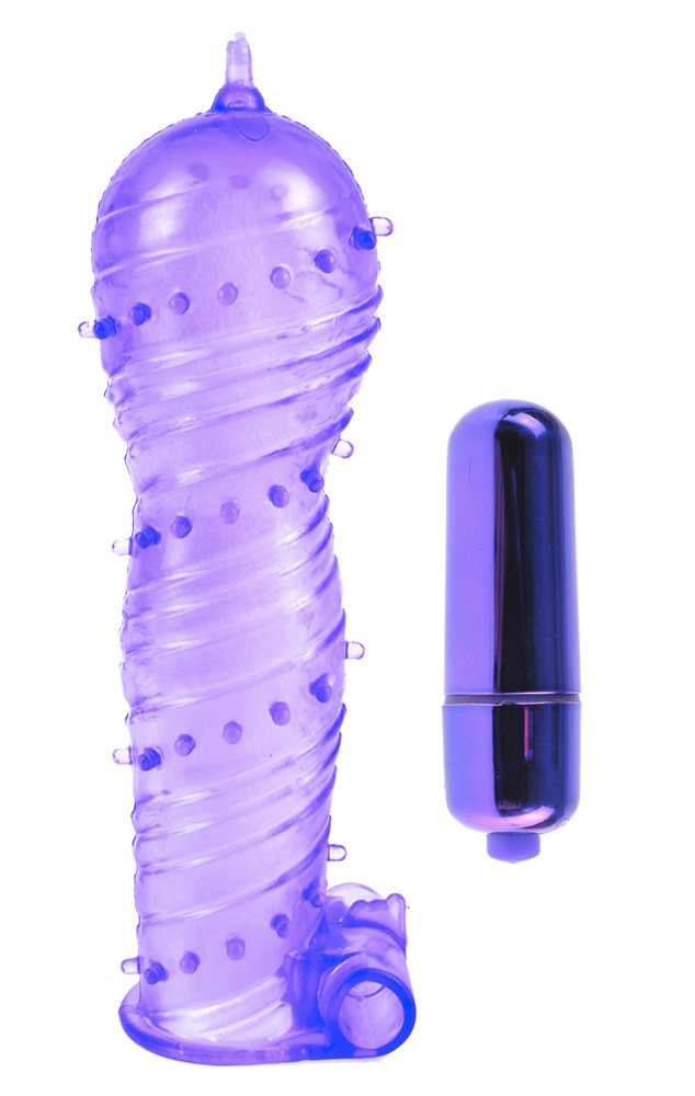 Penis Sleeve Classix Textured Sleeve & Bullet Purple