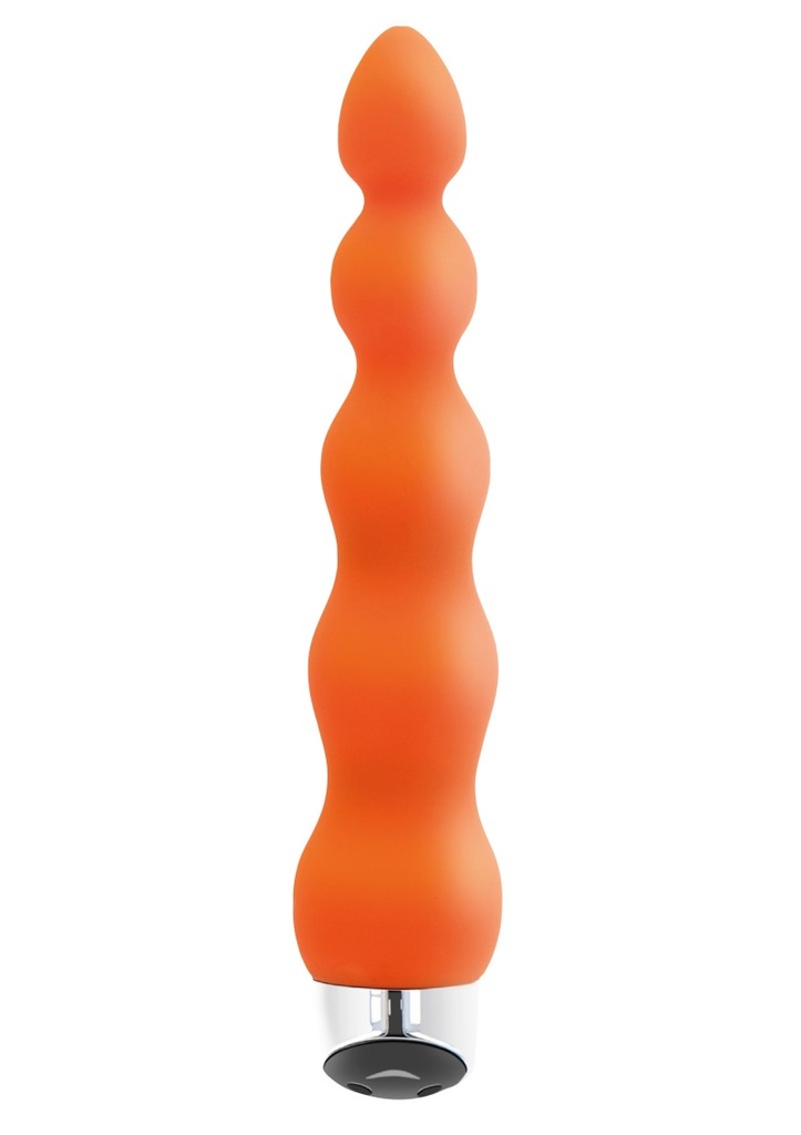 Anal vibrator ribbed orange