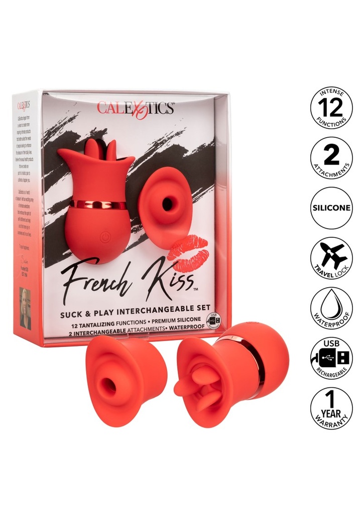 Air stimulator French kiss with 2 attachments