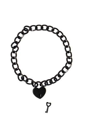 Neck chain with heart | black