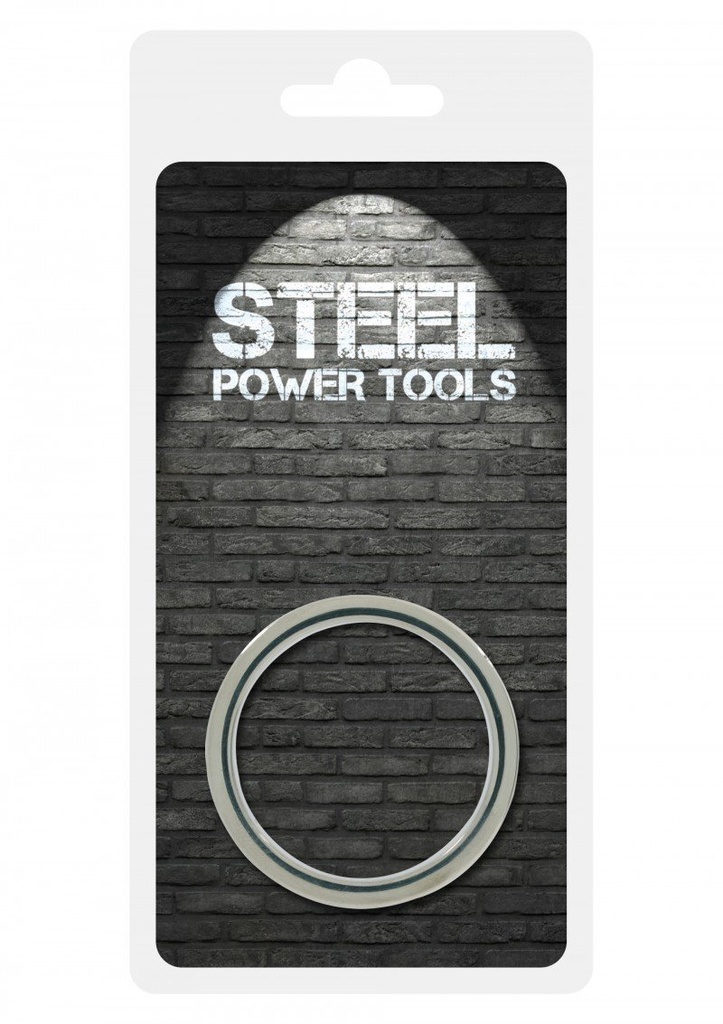 Penis Ring 50mm Steel, Ribbed, Heavy