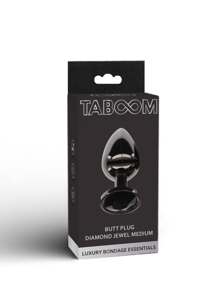 Anal plug - black metal/stone M TABOOM