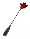 Double-sided whip with feathers (black/red)